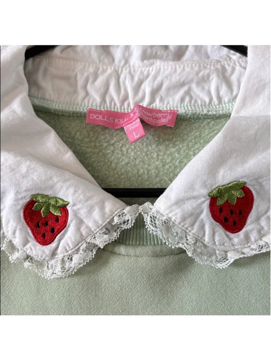 Dolls Kill Strawberry Shortcake Graphic Crewneck Sweater Strawberries Large - Picture 2 of 11